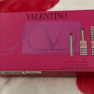 Valentino Lipstick Duo in Bold Pink Box
